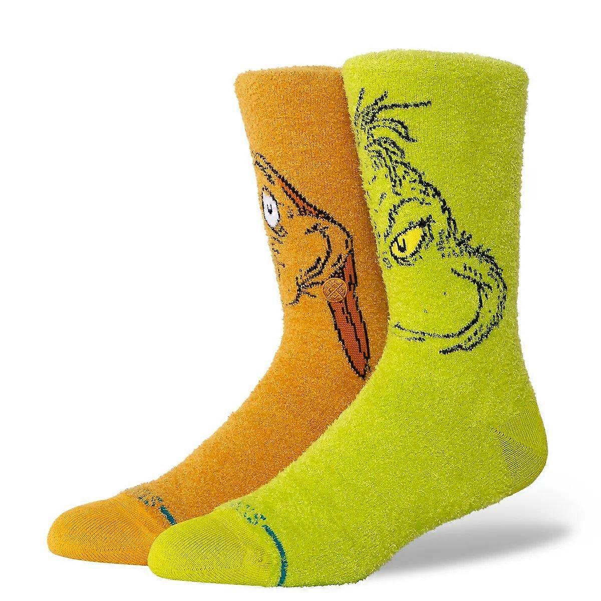 Grinch and Max Mens Crew Green Socks  Stance