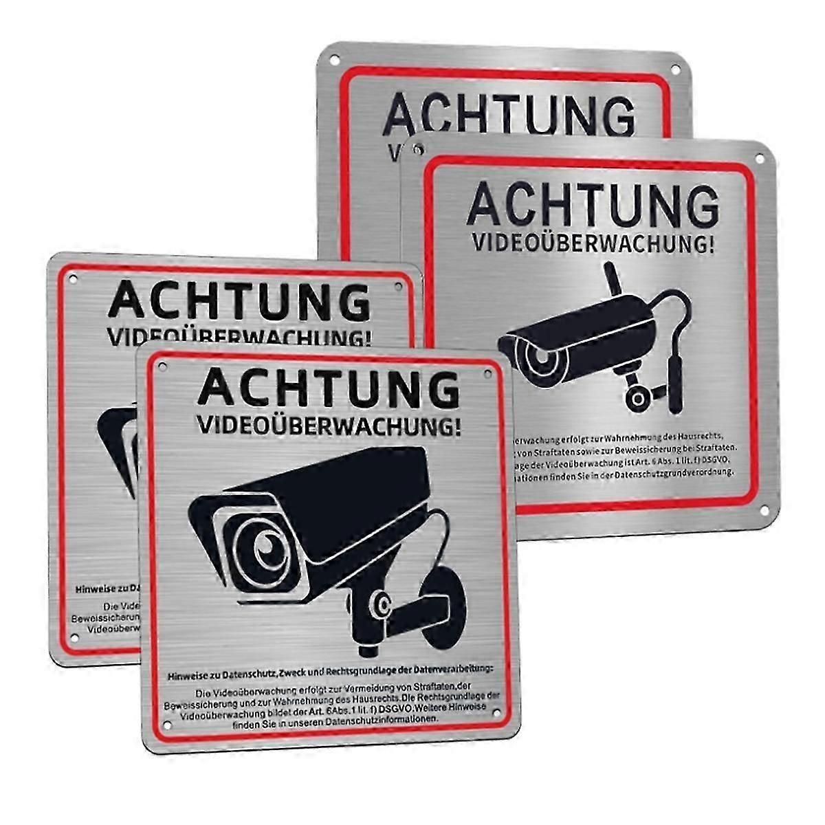 4pack Video Surveillance Sign, Video Surveillance Private Propertyq