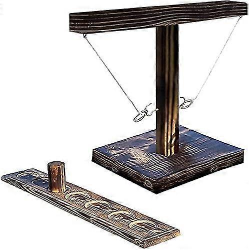 Hooks Ring Toss Game with Shot Ladder Bundle Square 7 Holes 25-26