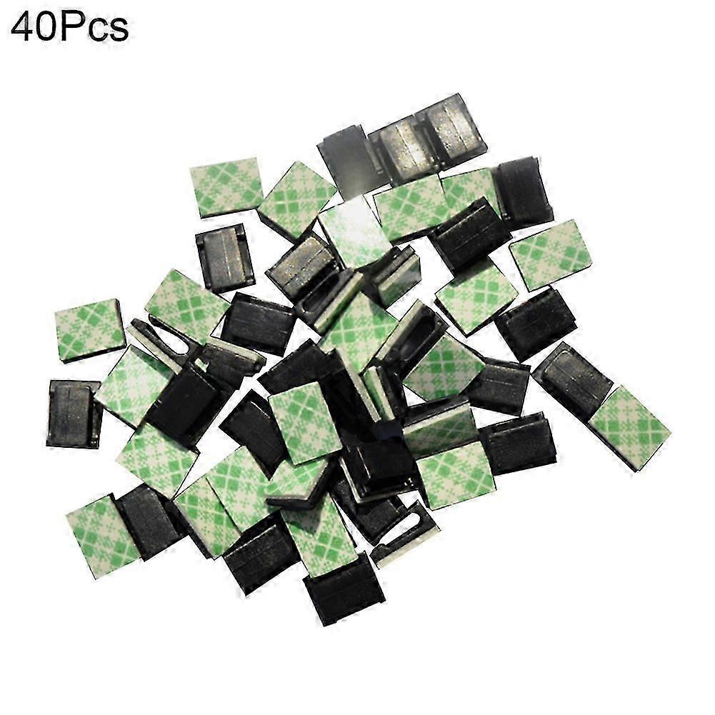40Pcs Self-adhesive Car Vehicle Data Cord Cable Tie Mount Wires Fixing Clips Self-adhesive Cable Fixing Tool