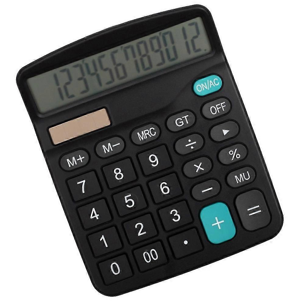 Fiauli 12-Digit Solar Powered Large Display Calculator Home Office Accountant Tools 25-26s