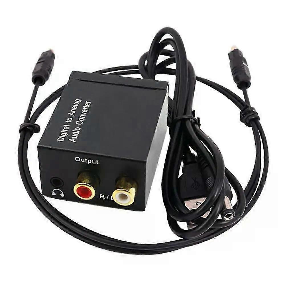 Digital/Coaxial Fiber Digital To Analog Audio Converter Toslink S/PDIF Analog Output Converter Optical Fiber RCA(L/R)