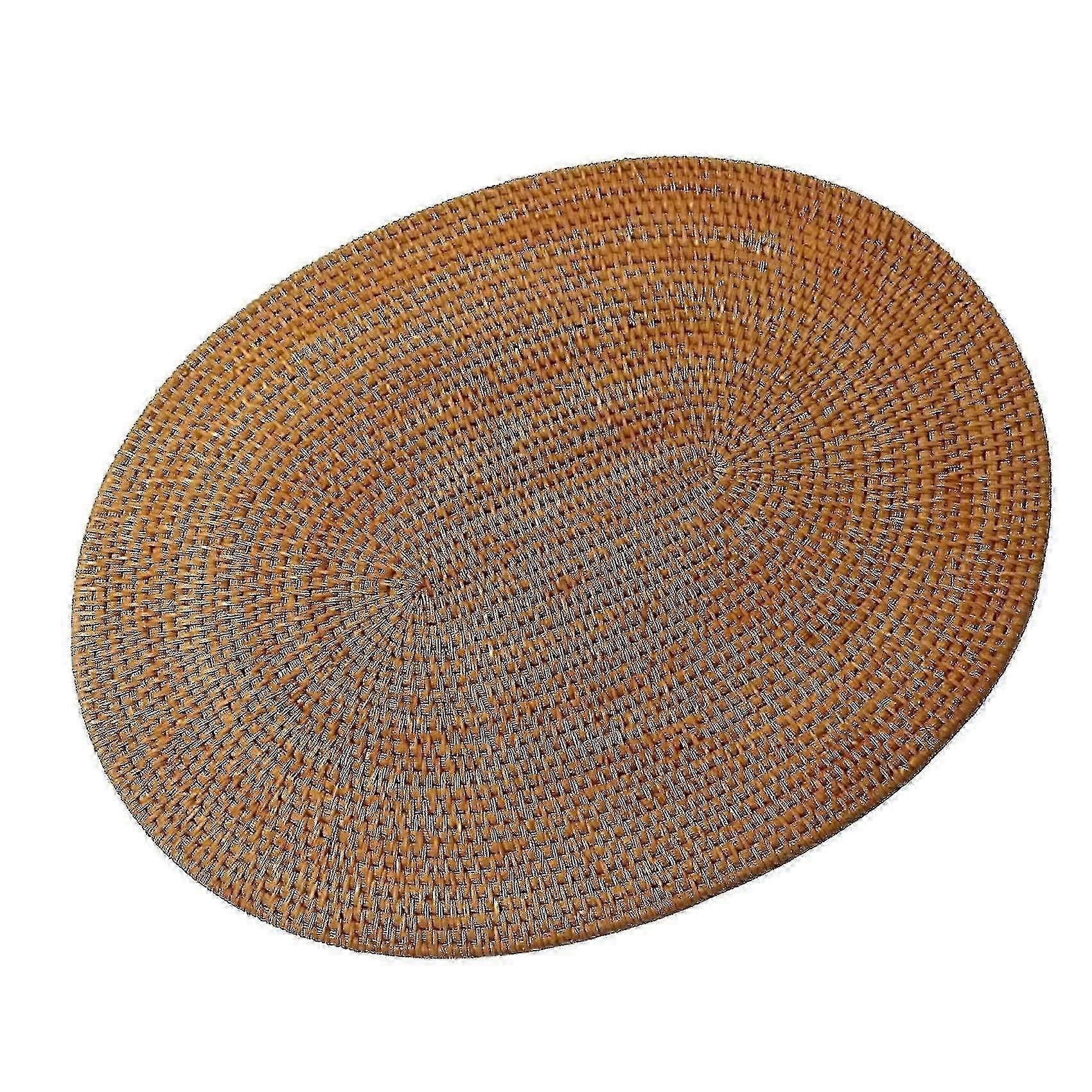 2025 Rattan Woven Placemats Oval Round Table Mats Non Slip Heat Resistant Place Mat Natural Multipurpose-YUHAO