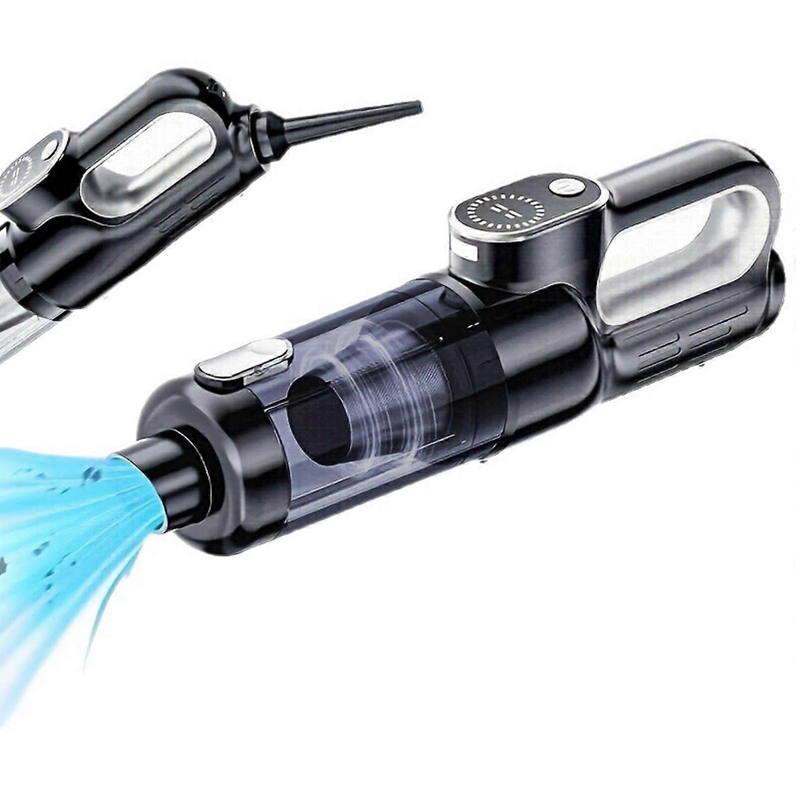 Rechargeable Handheld Auto Vacuum Cleaner with Real Time Battery Monitoring Multiple Surfaces Car Home Vacuum Device  Black and silver