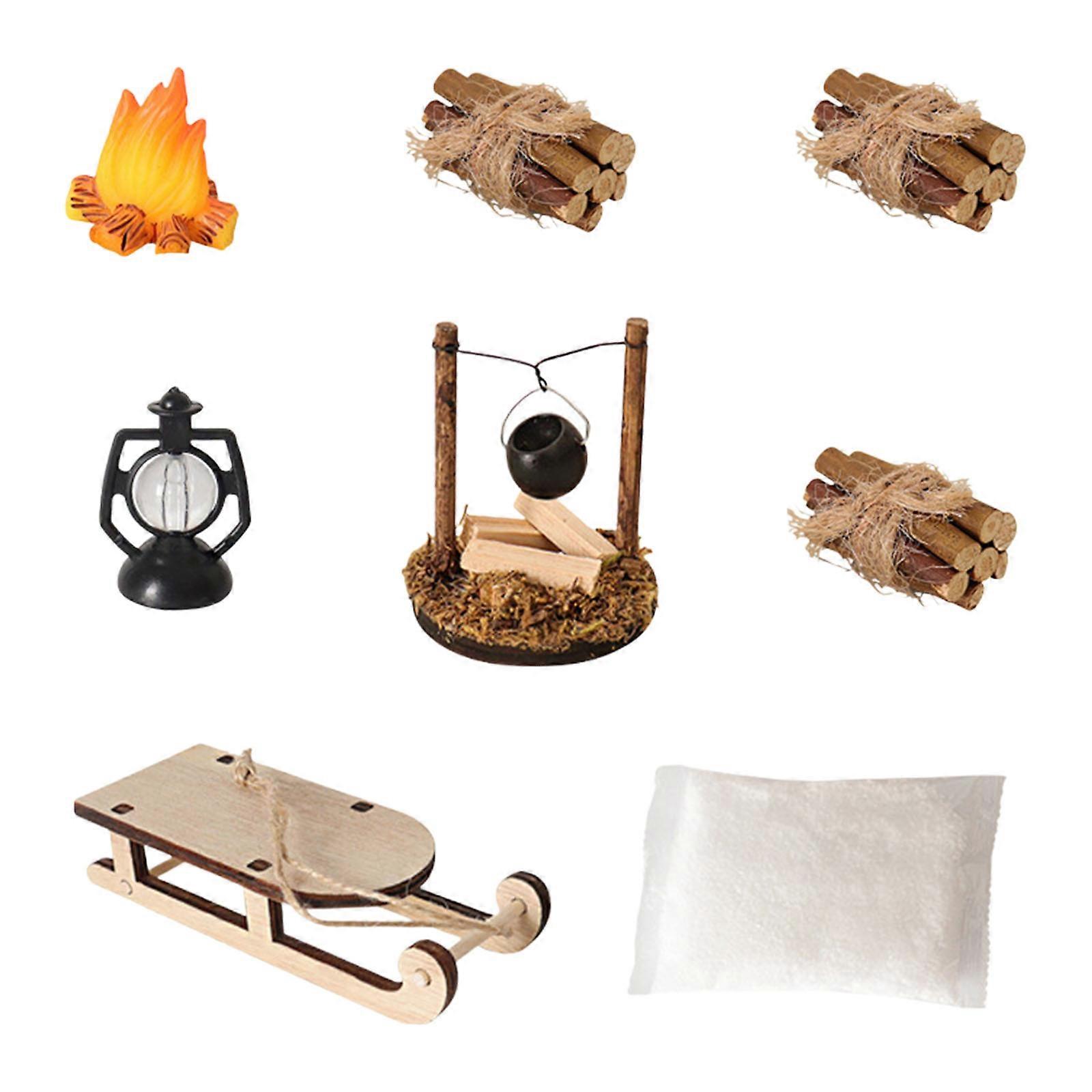 8PCS Set Miniature Safe Flameless Design For Model Building Multicolor