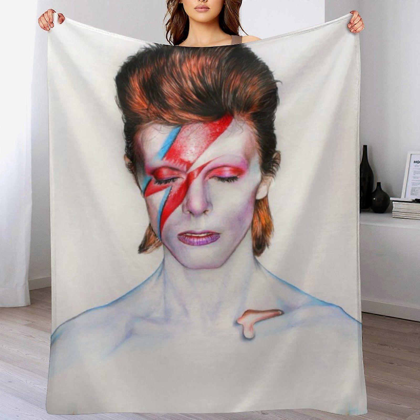 David bowie sandfrei Soft Velvet Blanket for Lounge Travel Winter Chilly Weather Breathable No Shedding Plush Feel