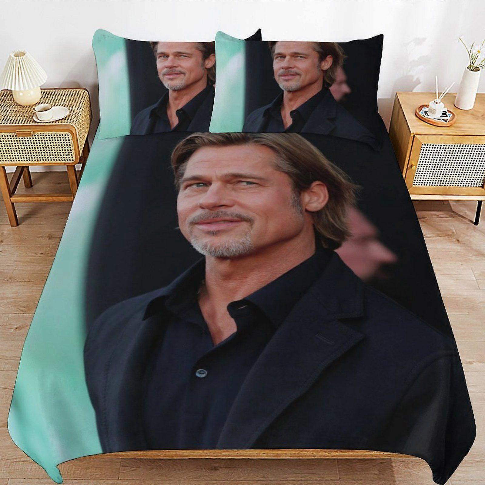 u236 Brad Pitt Innovative Zip Closure Soft Finish Durable Weave Duvet Cover Sets Comfortable All Year Use n236