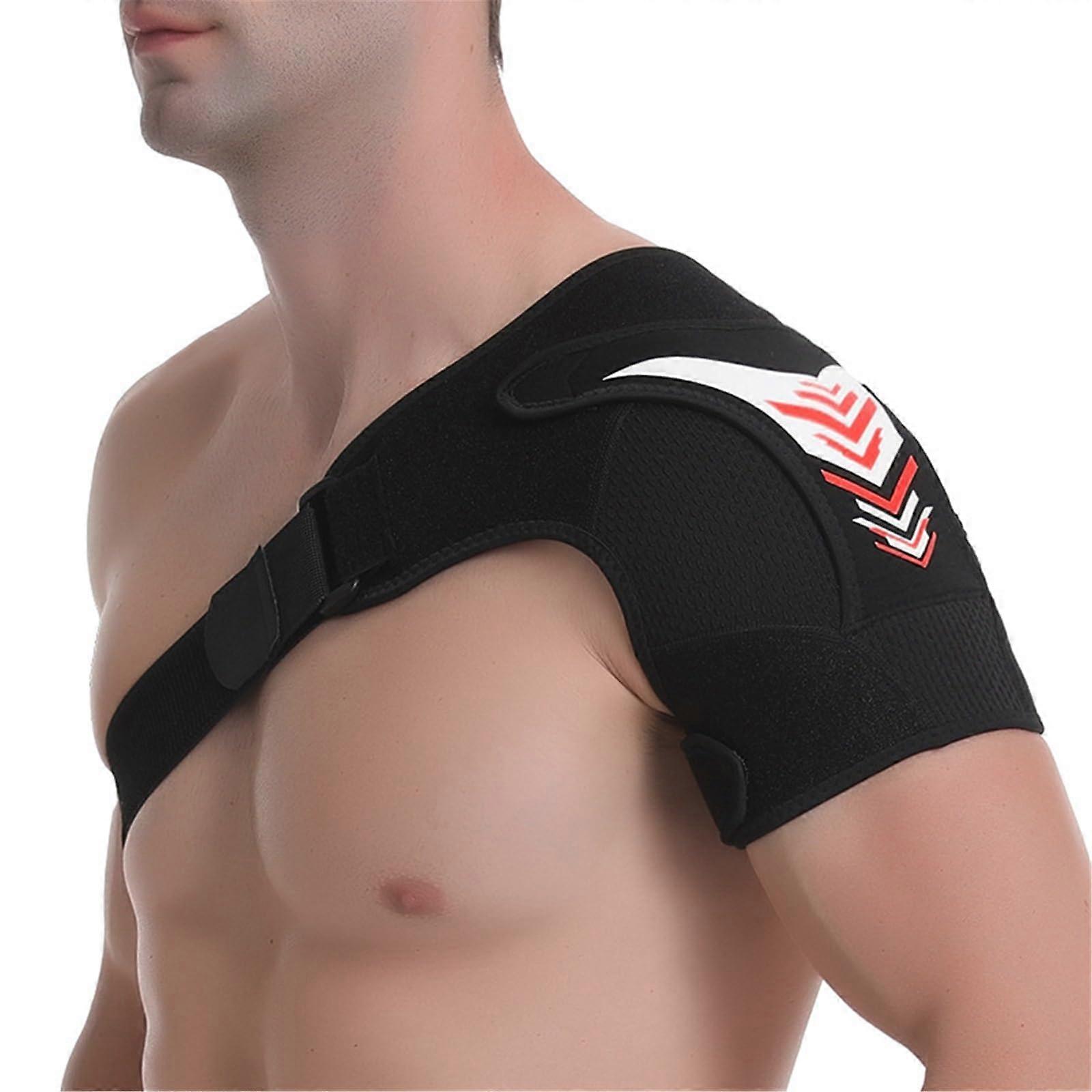 Rotator Cuff Shoulder Brace Unisex Adjustable Elastic Compression MultiFunctional Relief Protection Red