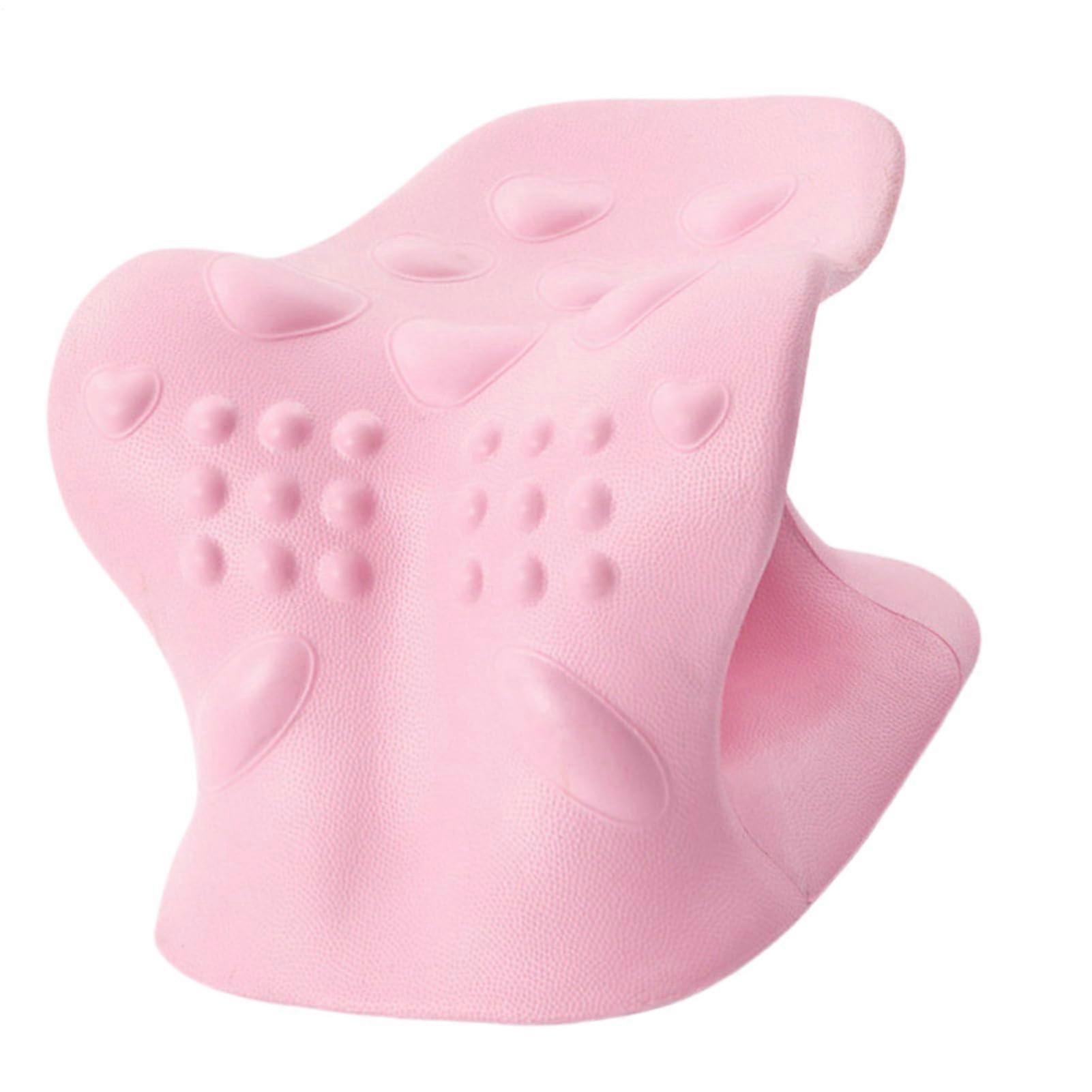 Cervical Spine Stretcher Pink Alignment Pillow Neck Traction Device for Office Workers and Sedentary Users