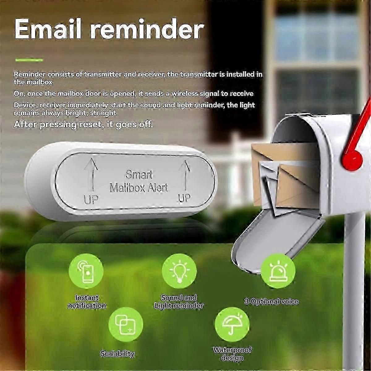 Wireless Mailbox Alarm with 800 Ft Range - Mail Chime Notification System & Mail Alert