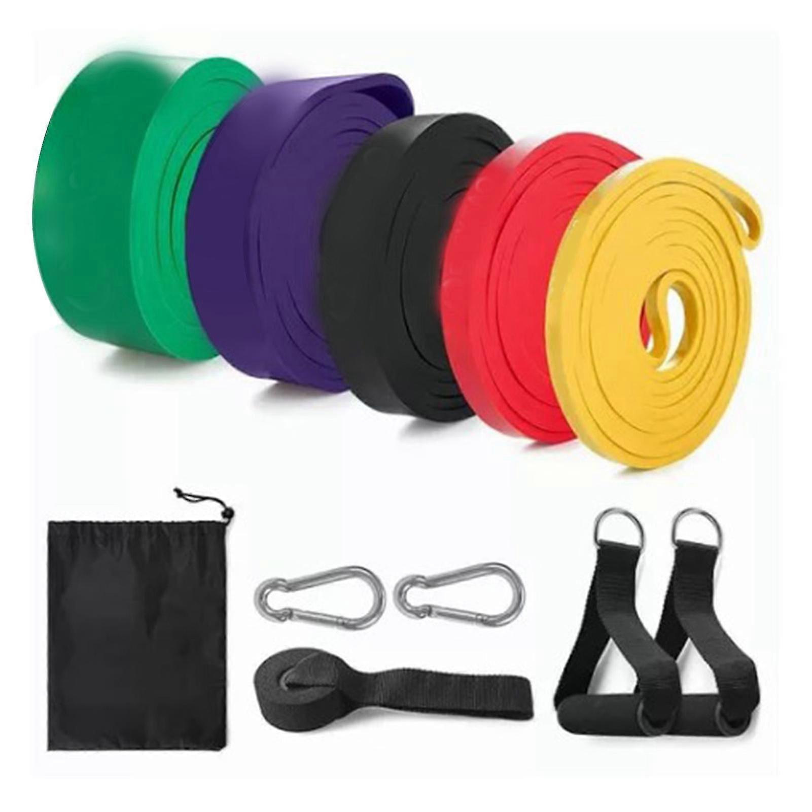 5Pcs Elastic Resistance Band Set for Working Out Home Exercise Fitness with Handles