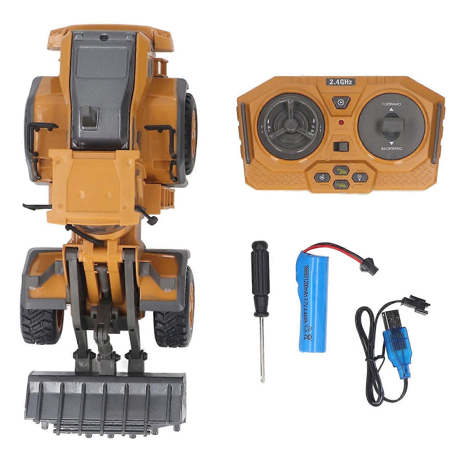 2.4G Alloy RC Dozer with Realistic Lighting Sound Loading Truck Front Loader Tractor Toy 9 Channels 