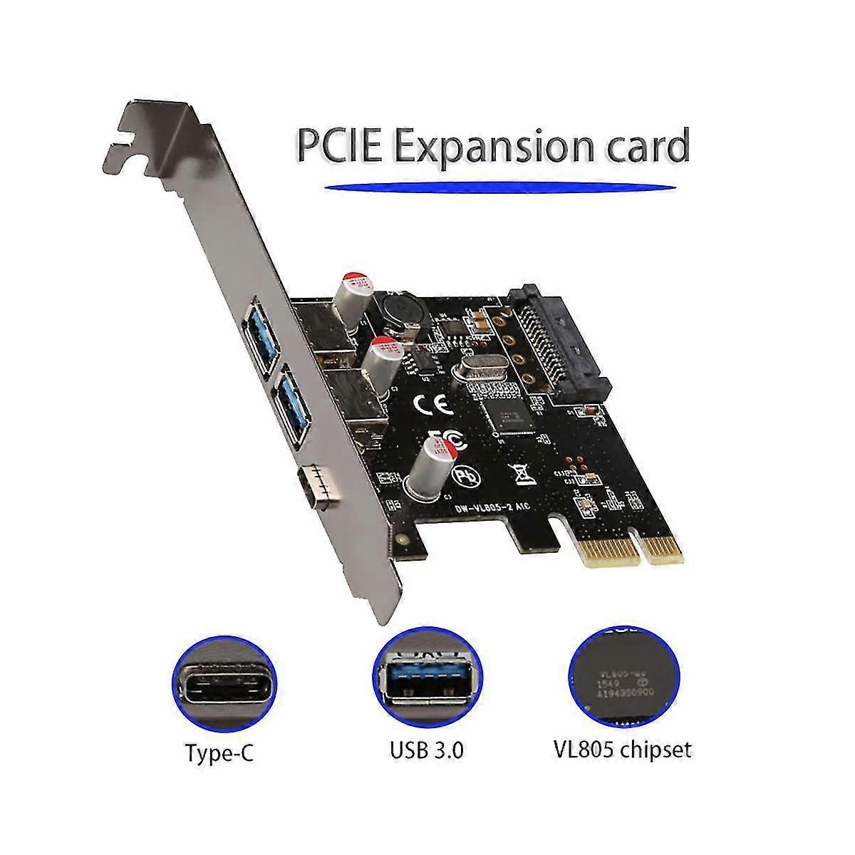 Pcie To Usb3.1 Type C Expansion Card Usb Hub Splitter For Desktop Pcie Riser Card Pci Express Conve