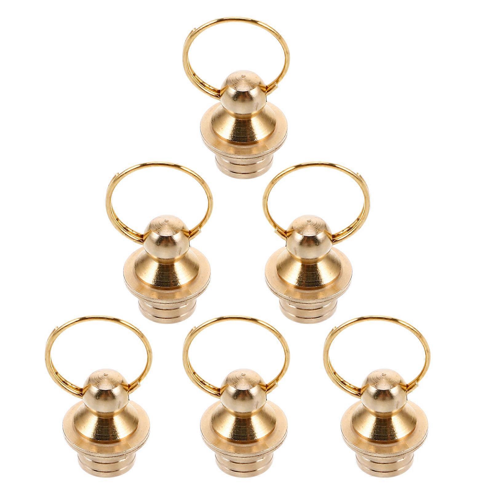 Gourd Shaped Brass Lids for Gourds Featuring 6Pcs