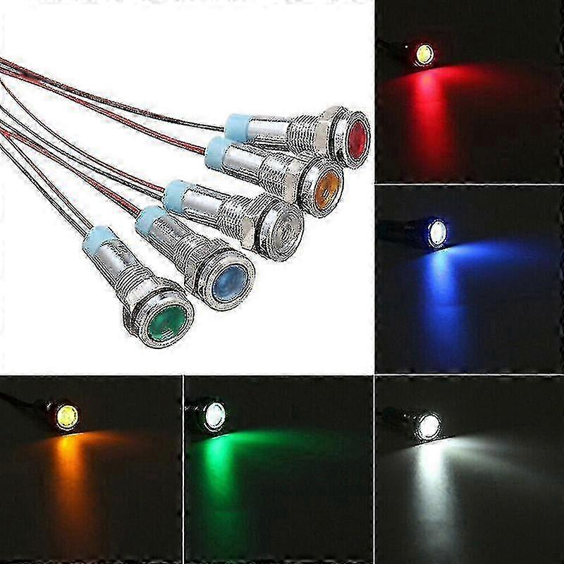 5x Car Boat 12v-24v 6mm Led Indicator Light Dash Dashboard Panel Warning Lamp Hfmqv f26