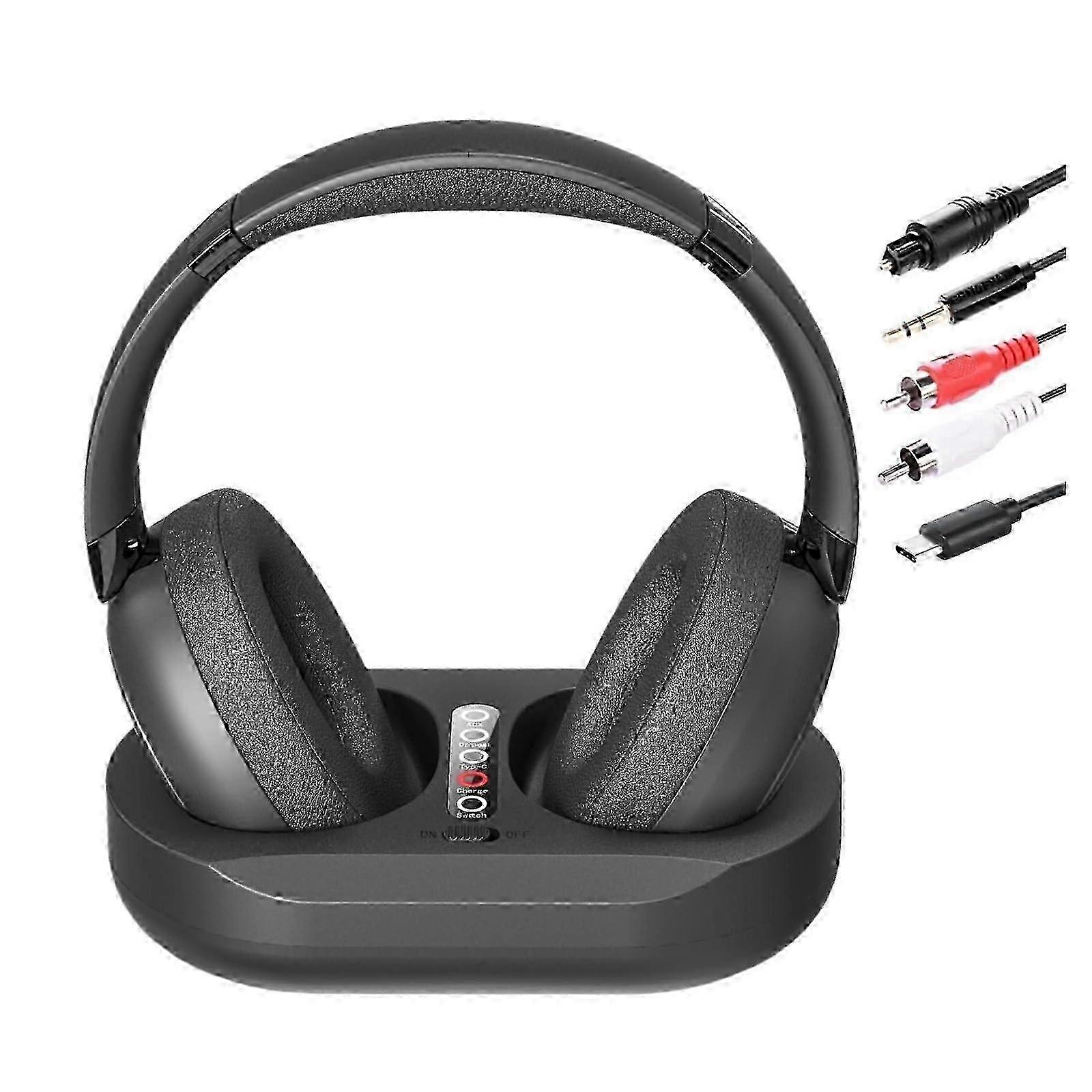 Wireless TV Headphones for Seniors with Transmitter and Charging Base