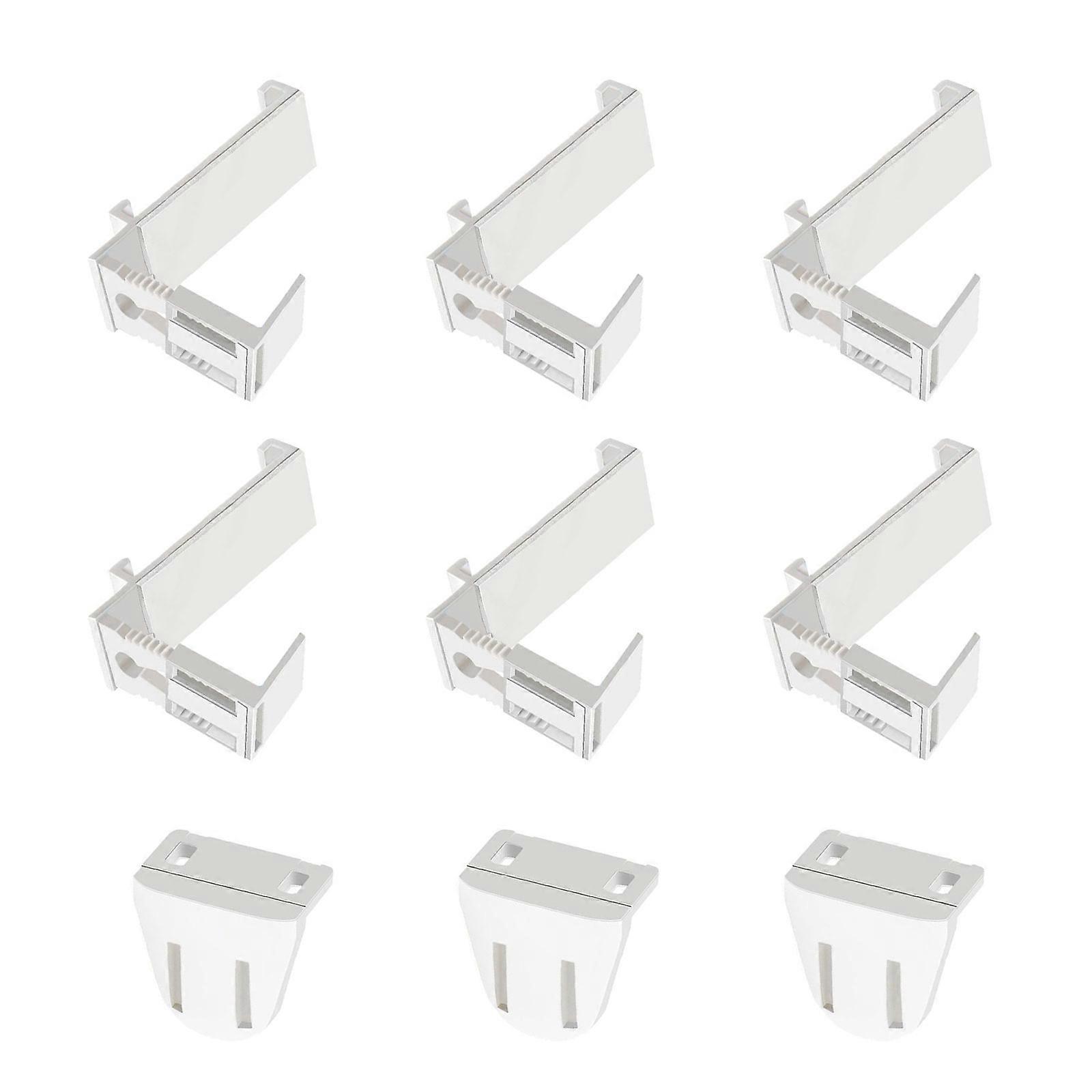 Window Roller Blind Mounting Accessories Set with Triangular Clips And Brackets Rod Holders For Double Roller Systems Multicolor