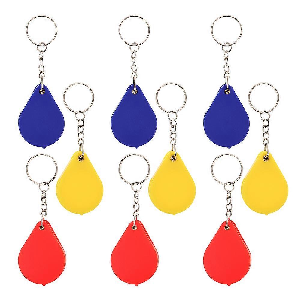 Handheld Magnifier Folding Magnifying Glass Keychain for Travel Multi Abs Acrylic Function 9Pcs