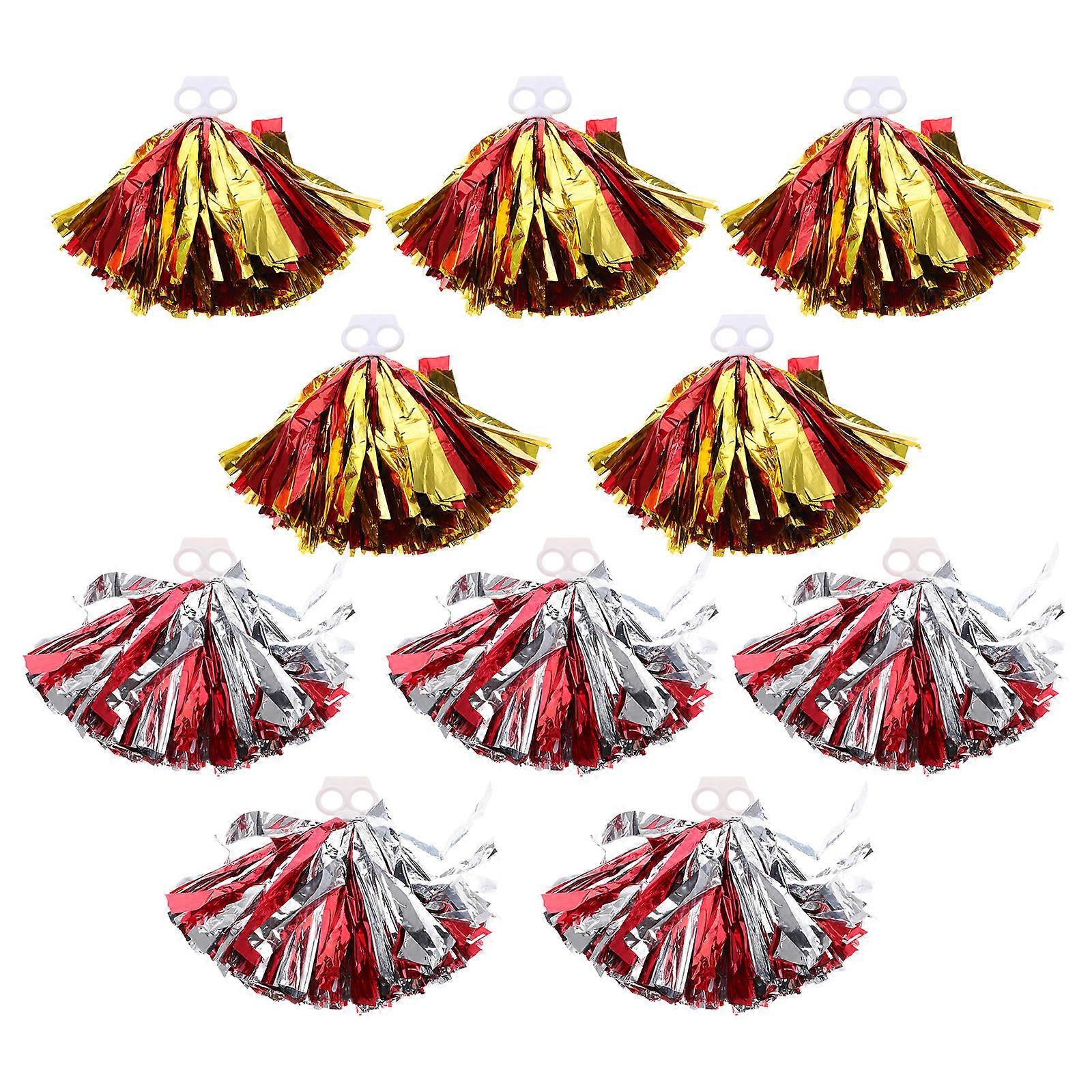 Cheerleading Pom Poms for Dance Performances 10Pcs Set
