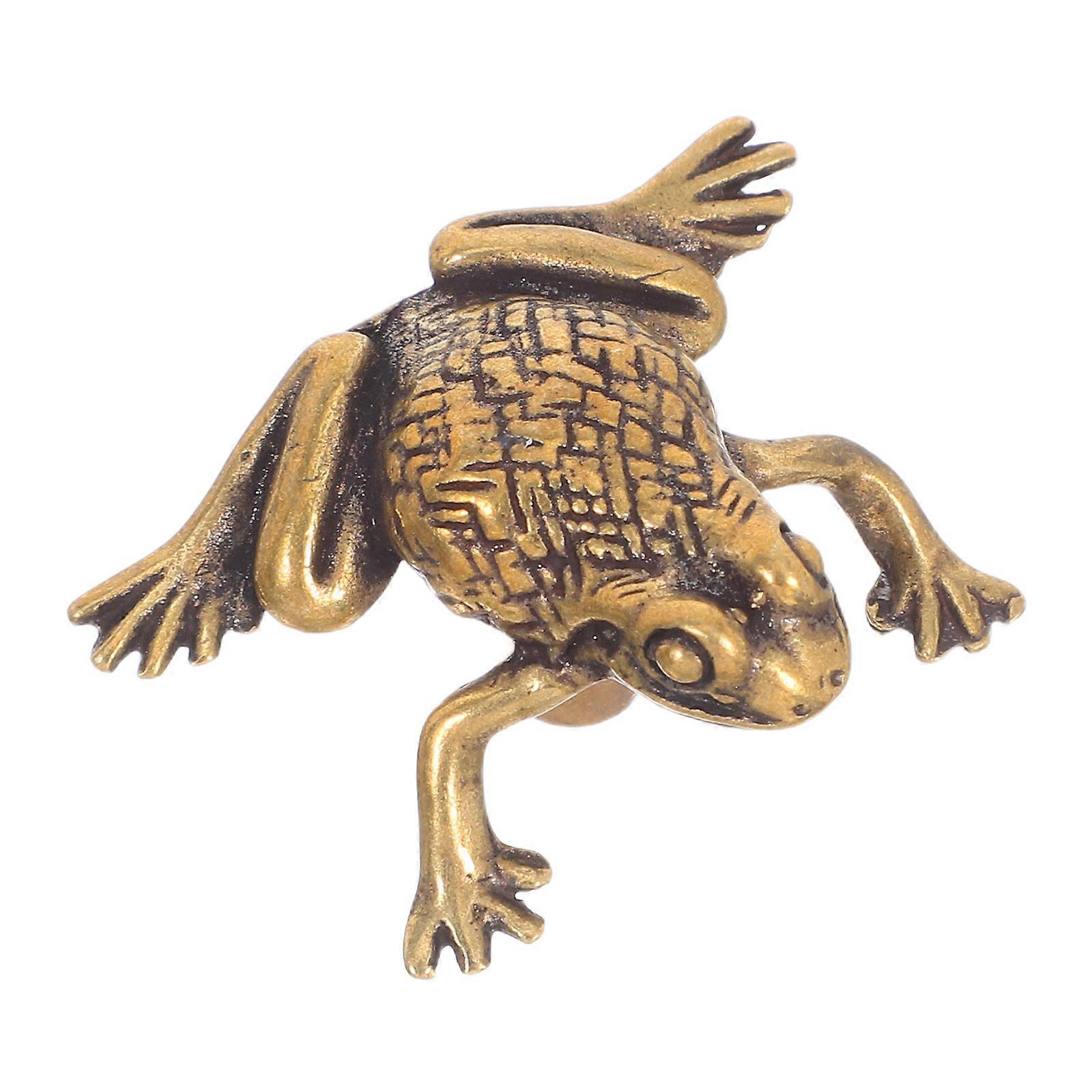 Retro Brass Wardrobe Handles Frog-Shaped Door Knobs for Home Decor