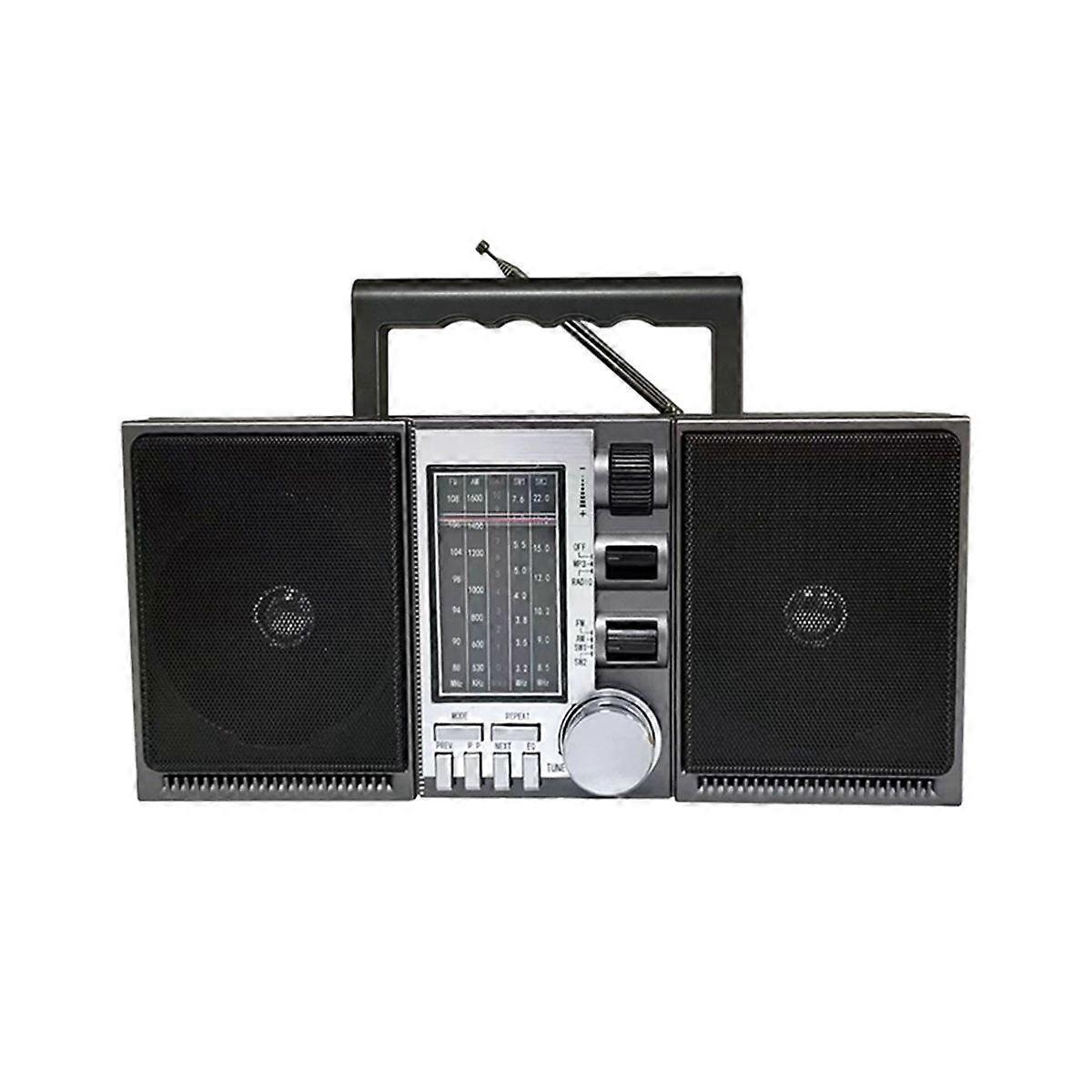 Retro Portable Rechargeable Full-Band Radio FM/AM/SW1-2 4 Band Receiver Card Bluetooth Speaker USB