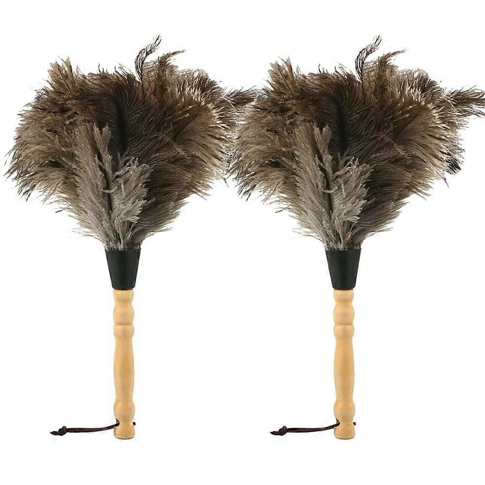 2 Pack 13' Ostrich Feather Duster for Dusting Delicate Surfaces in Home or Wool