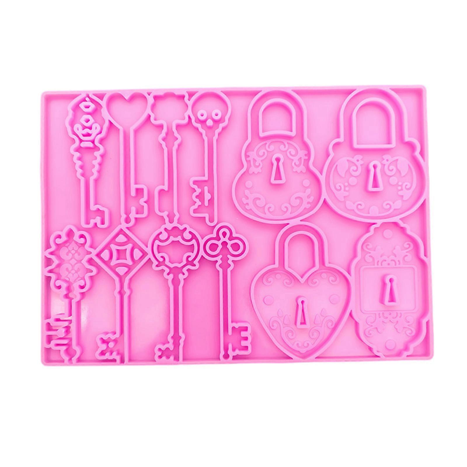 Mold for Creating Safe Lock Keychains Stunning Pendants Creating Silicone Mold Elegant Shapes Mold for Artistic Craft Multicolor