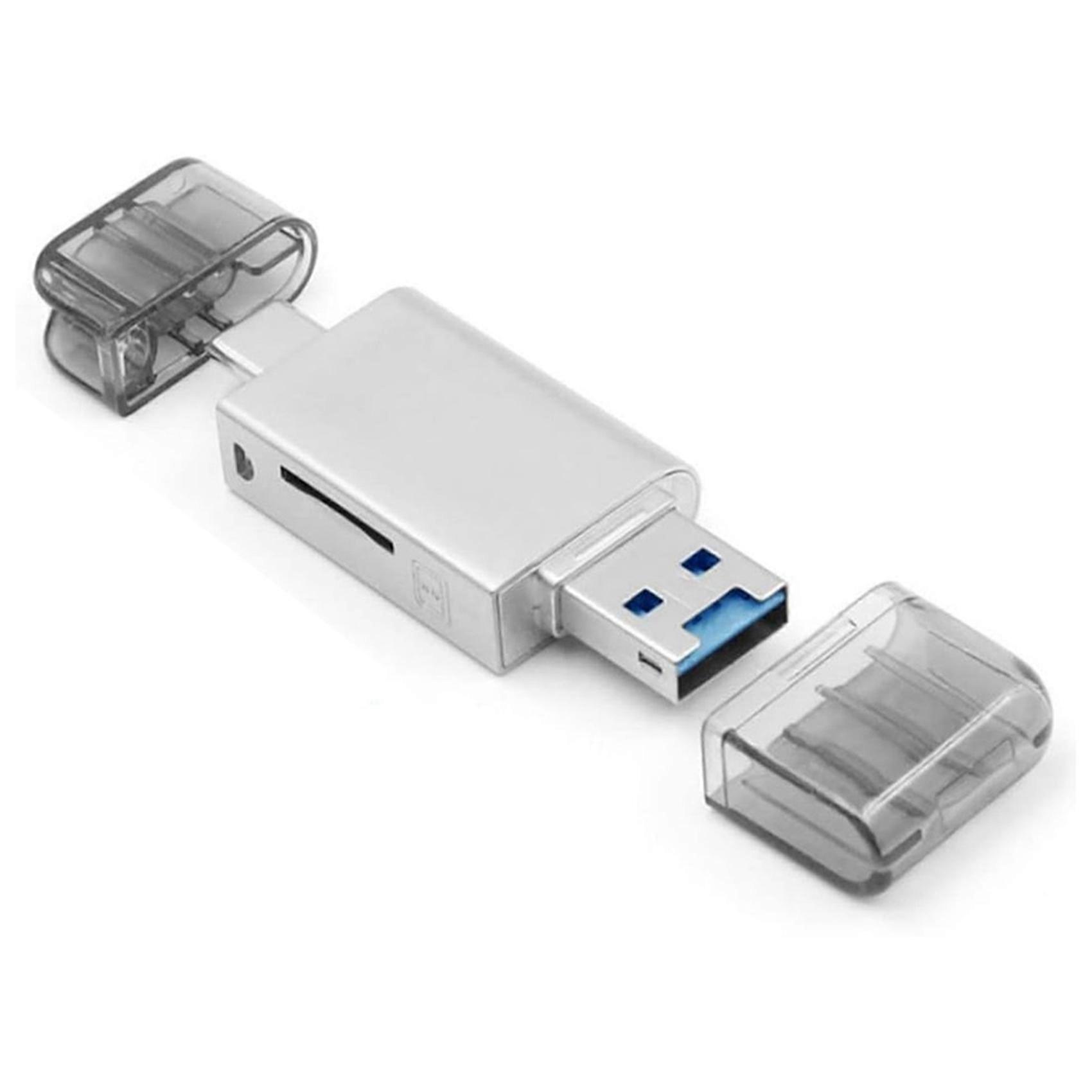 Nano Memory Card & TF SD Card to USB C & USB 2.0 Card Reader Adapter Plug & Play