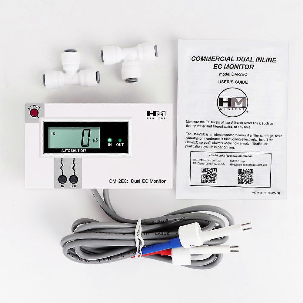 Online Water Quality Tester DM1 Dual TDS Meter/DM2 Dual EC Meter HD LCD Display Dual Probe Drinking Water Pool Aquarium PH Meter