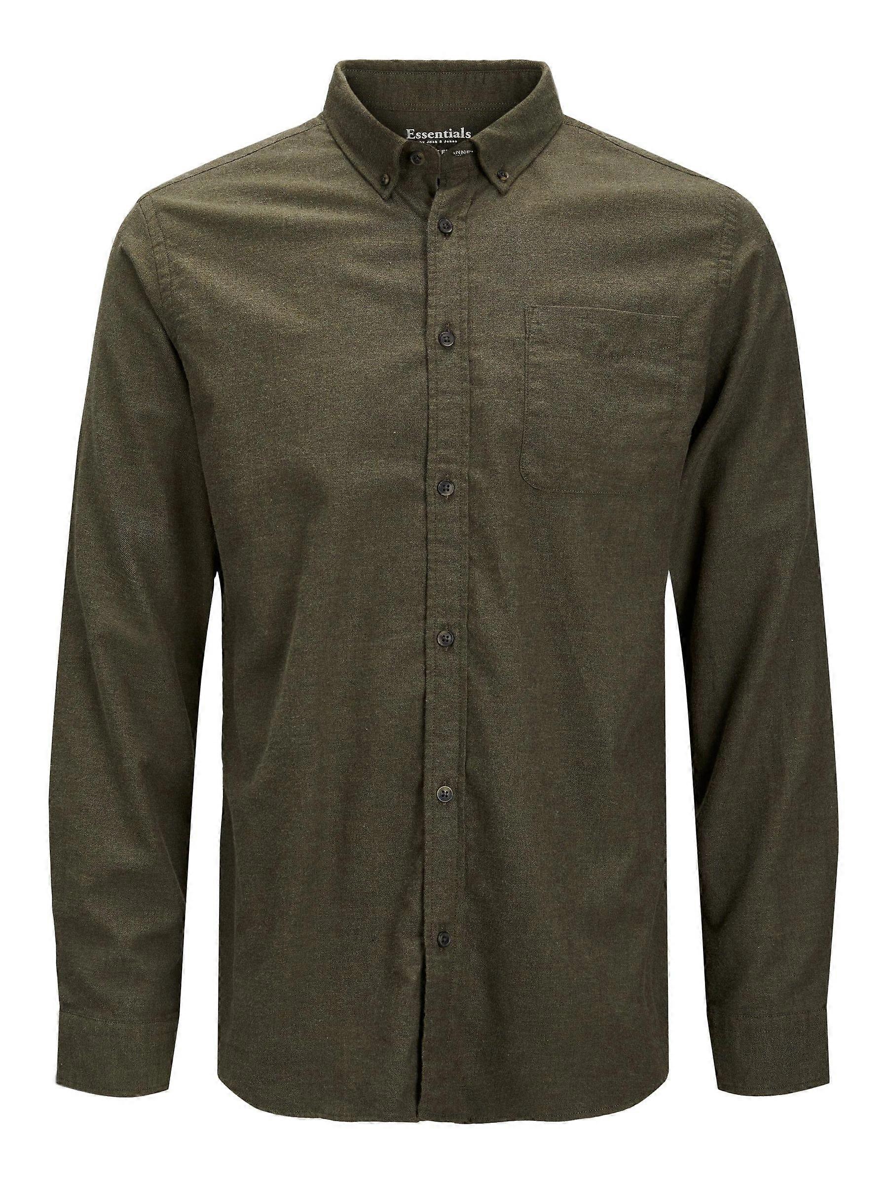 Herren JACK & JONES Twill Hemd Shacket Basic Langarm Freizeit Shirt
