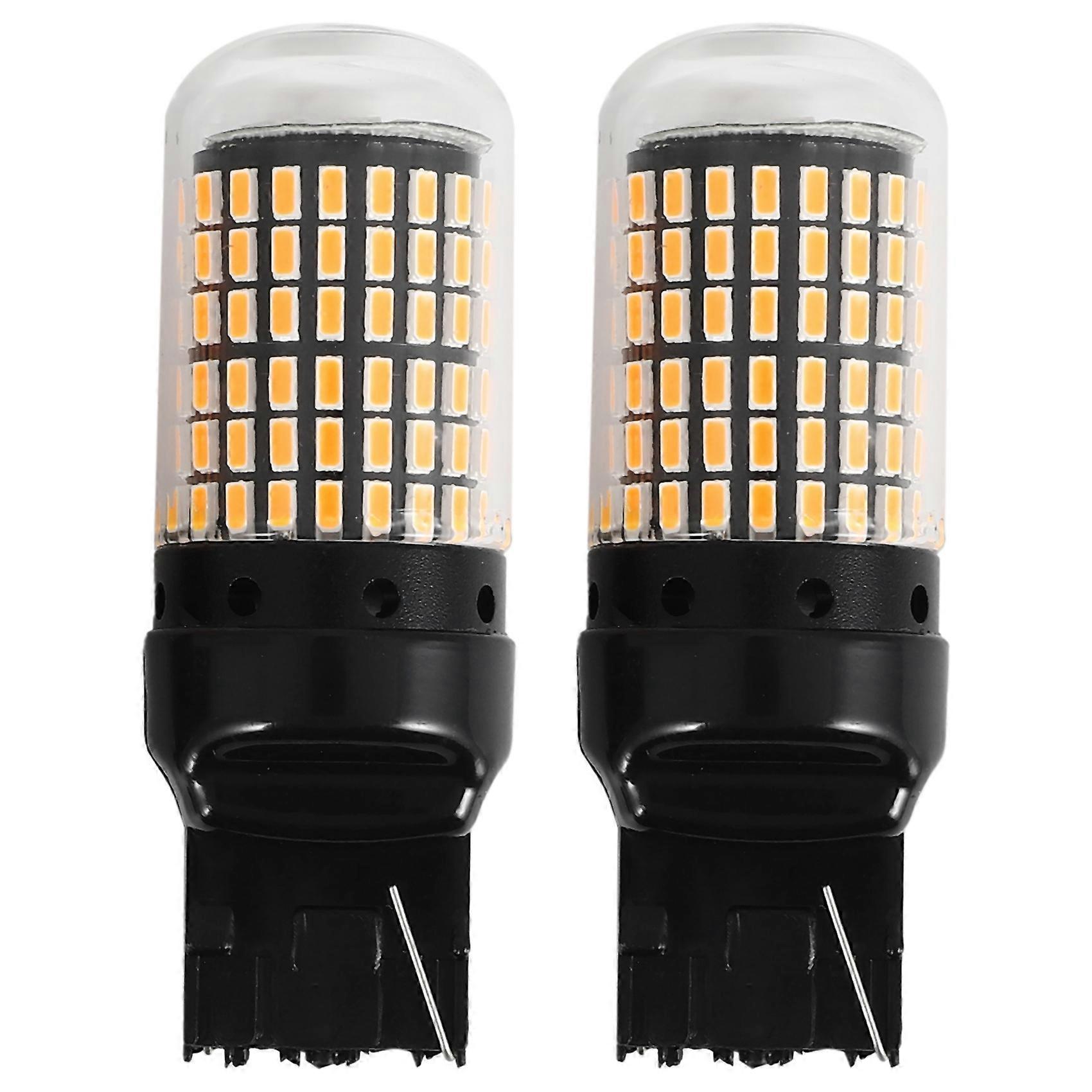 2Pcs Car LED Bulbs 3157 P27-7W T25 LED P27W Canbus Lamp High Power No Error Free Reverse Light Turn Brake Lamp Yellow