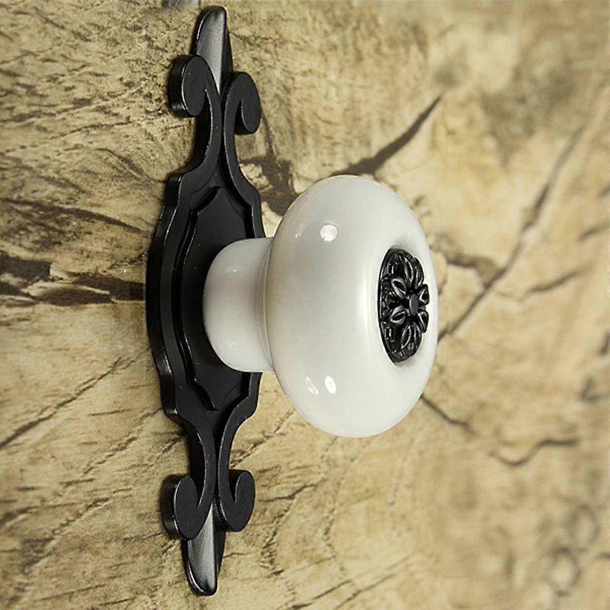 Vintage Ceramic Door Knobs Drawer Cabinet Cupboard Wardrobe Pull Handle White+Black