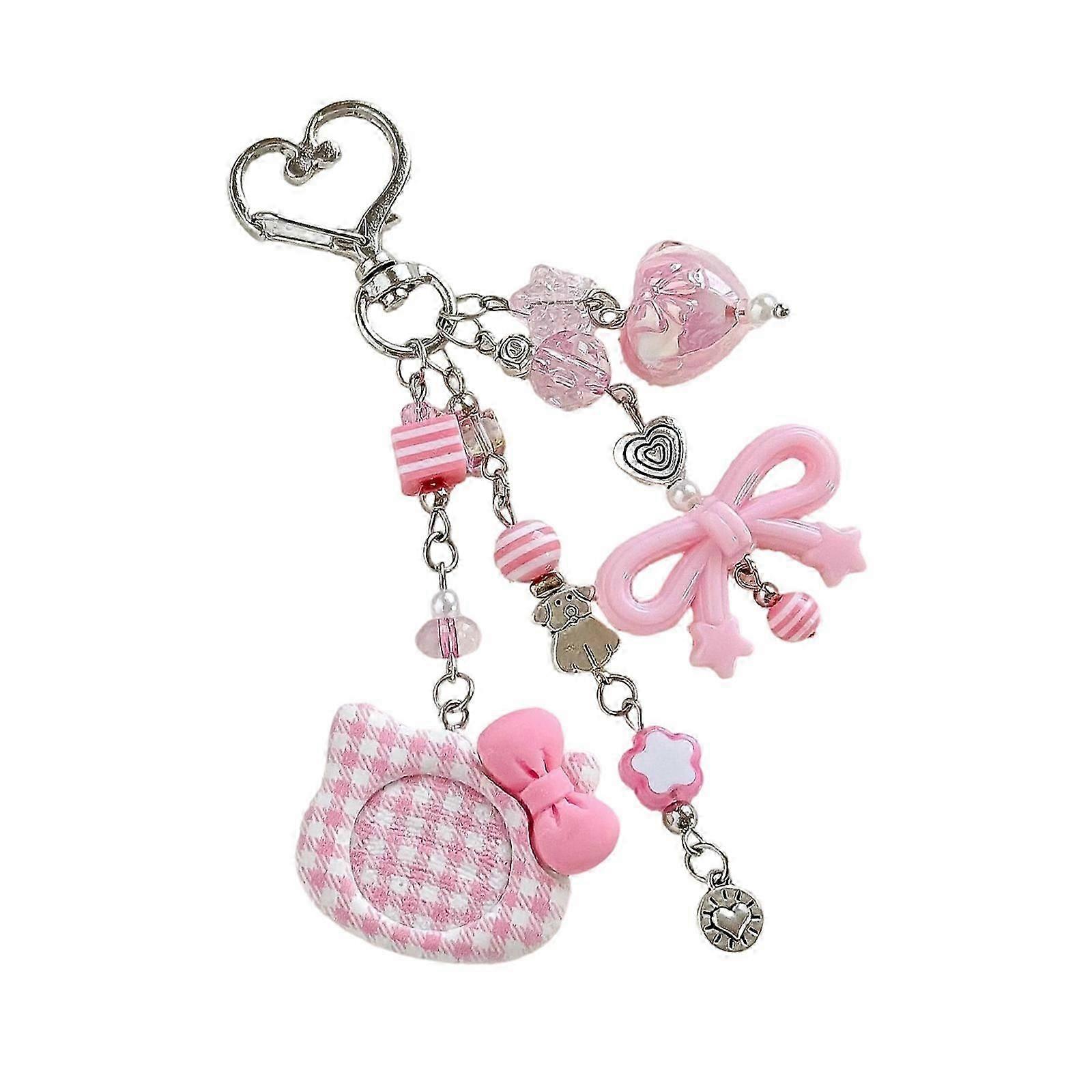 Alloy Beaded Key Holder Bowknot Shaped Ornament for Keys and Bags Secure Closure Systems Purple