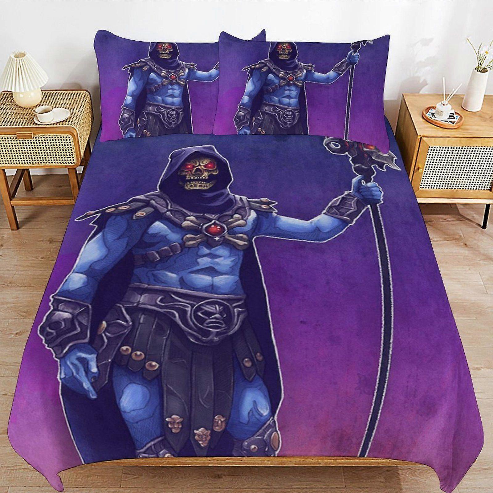 1036QS Skeletor Soft Sleep Safe Threaded Build Machine Ready Closure Duvet Cover Sets for Bedroom AP1036