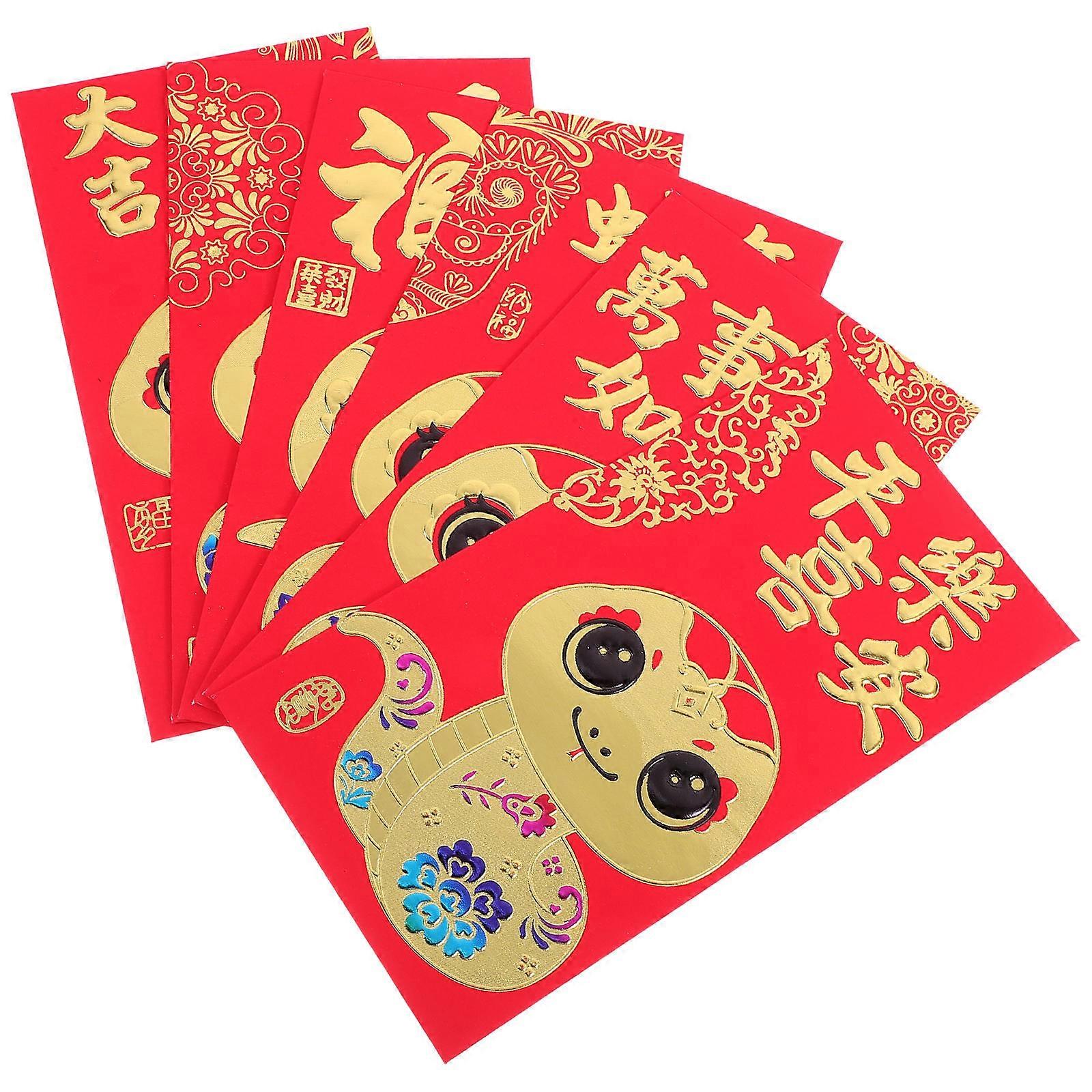 Snake Year Red Packets Red Envelopes Chinese for Storage 36Pcs Assorted