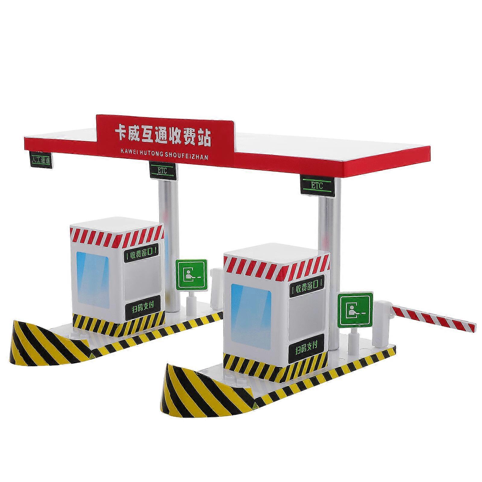 Plastic Toll Booth Playset for Kids Educational Traffic Model Play Set