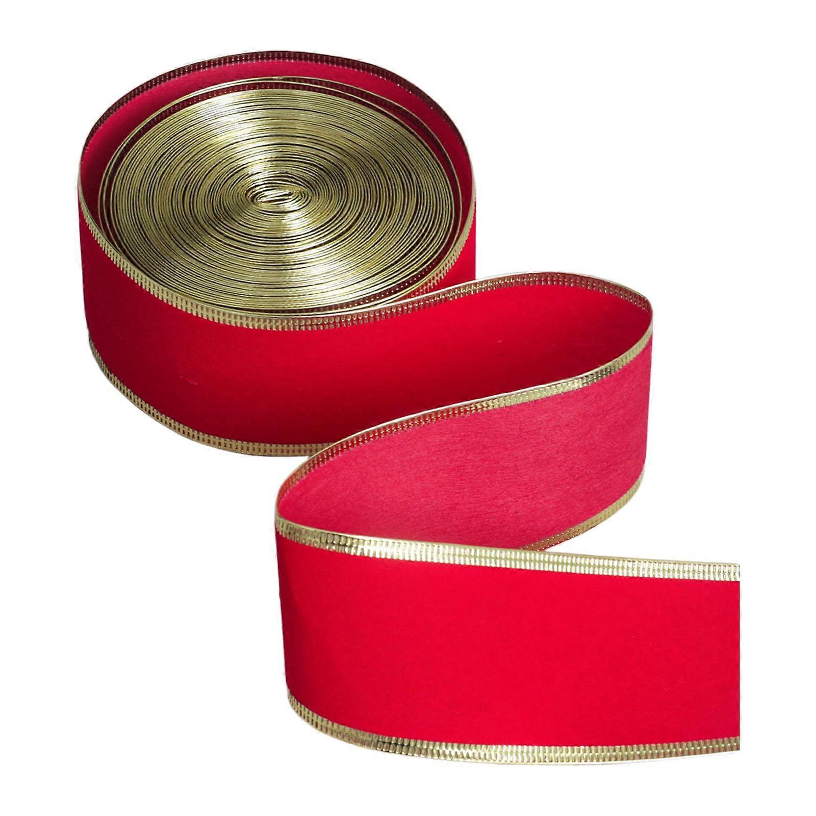 Christmas Ribbon Christmas Tree Ribbon Multipurpose Wired Edge Ribbon for