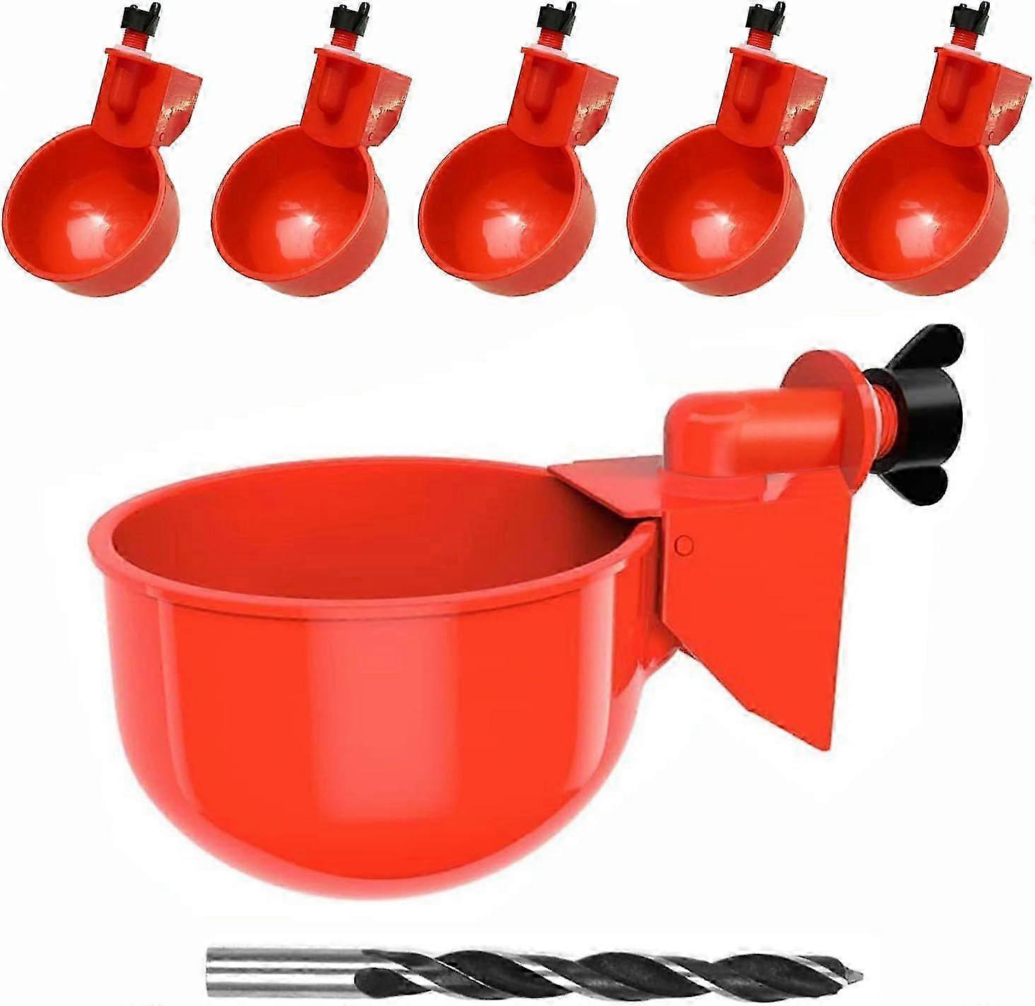 Automatic Chicken Waterer Cups, 6pcs Turkey Waterer Feeder for Poultry,Automatic Chicken Watering System, Water Feeder Kit Suitable for Duck, Chicks,