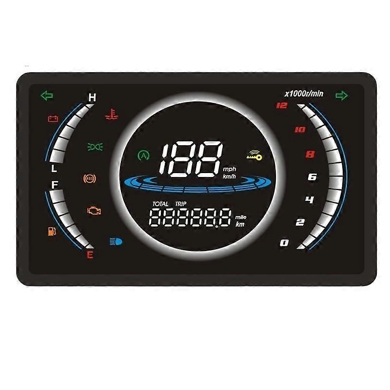 Universal 12V Motorcycle Digital Speedometer with RPM Odometer Temperature and Gear Display