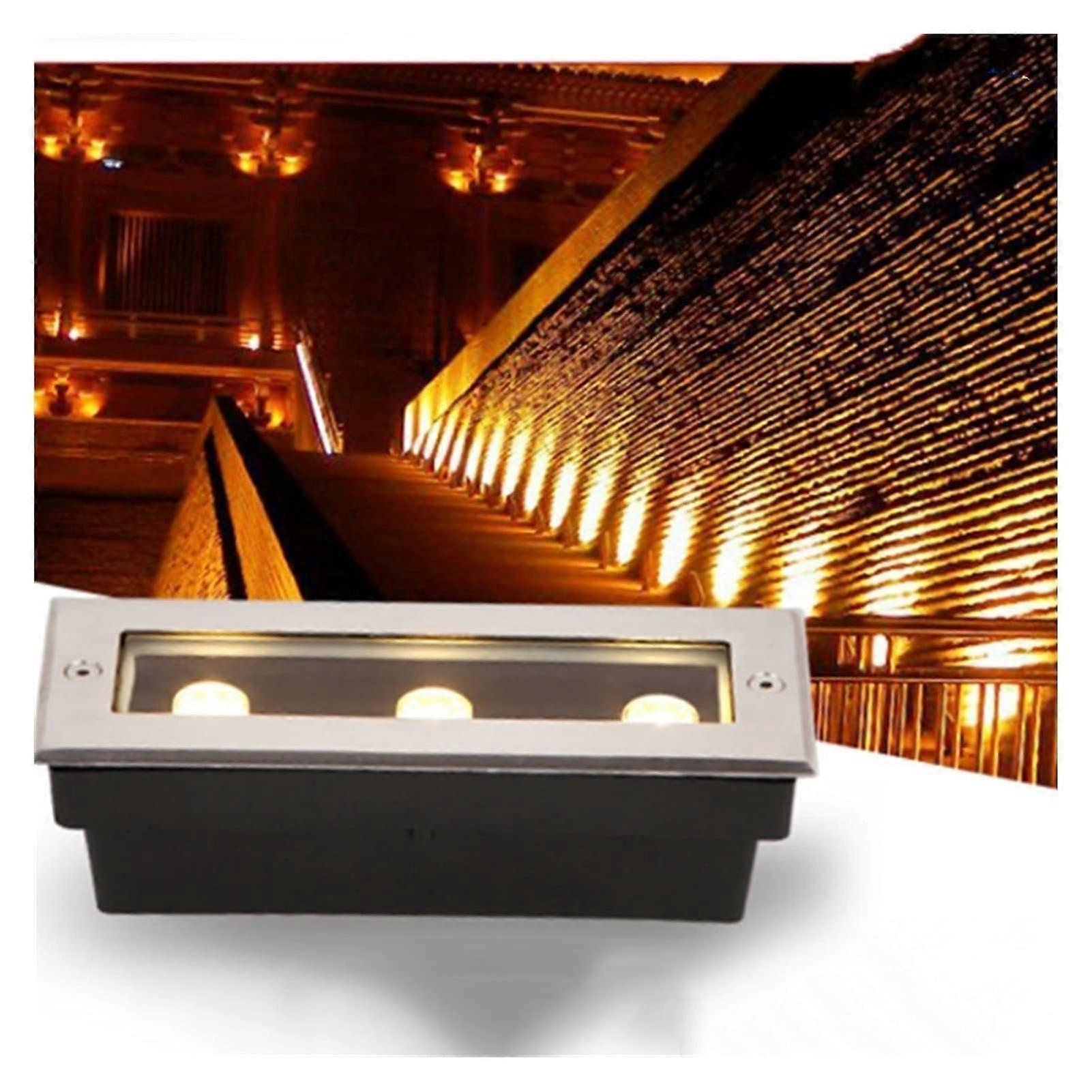 Outdoor LED Spotlight 24W IP67 Waterproof Rectangular Recessed Ground Light for Landscape Lighting