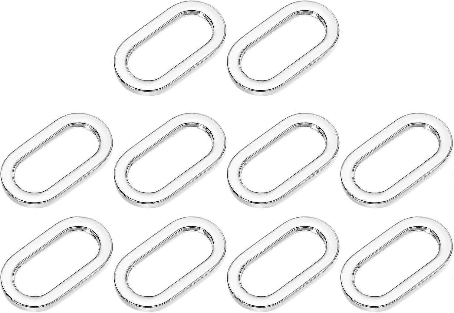 Metal Oval Ring, Flat Oval Ring Buckle Belt Fastener Strap Keeper Loop for DIY
