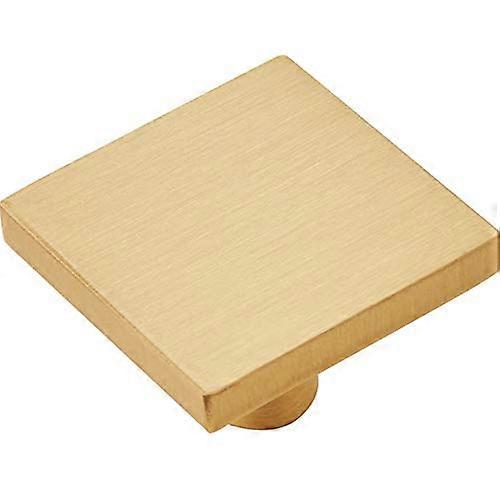 Square Brass Cabinet Knobs and Gold Drawer Handles 4 Pack Modern Closet Pulls 30x20mm