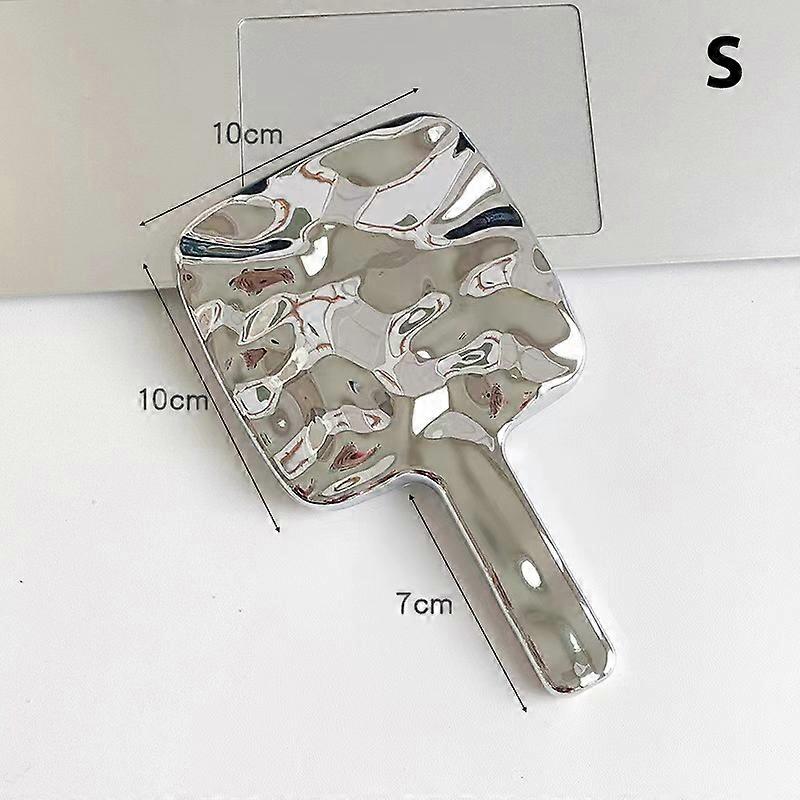 Electroplated Handle Makeup Mirrors Beauty Portable Round Hand Square Hand S/M/L Make Up Mirror