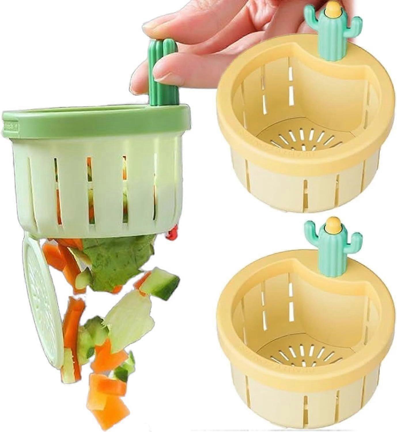 Cactus Kitchen Sink Drain Strainer, Press Automatic Dumping Basket, Multi-Functional Lifting Filter Net, Waste Collector for Sinks
