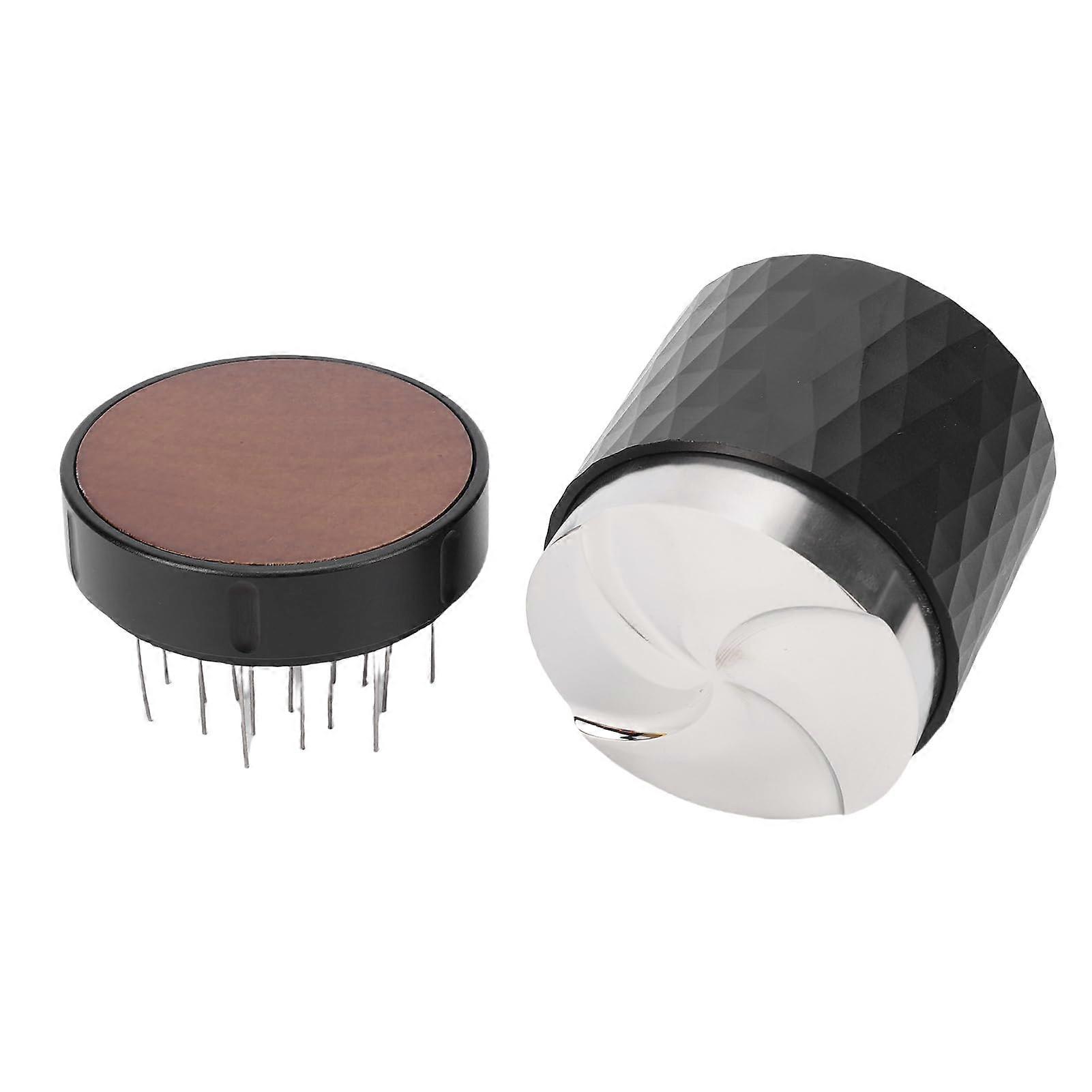 58mm Coffee Distributor Tamper with Walnut Wood Handle for Even Grounds and Consistent Espresso