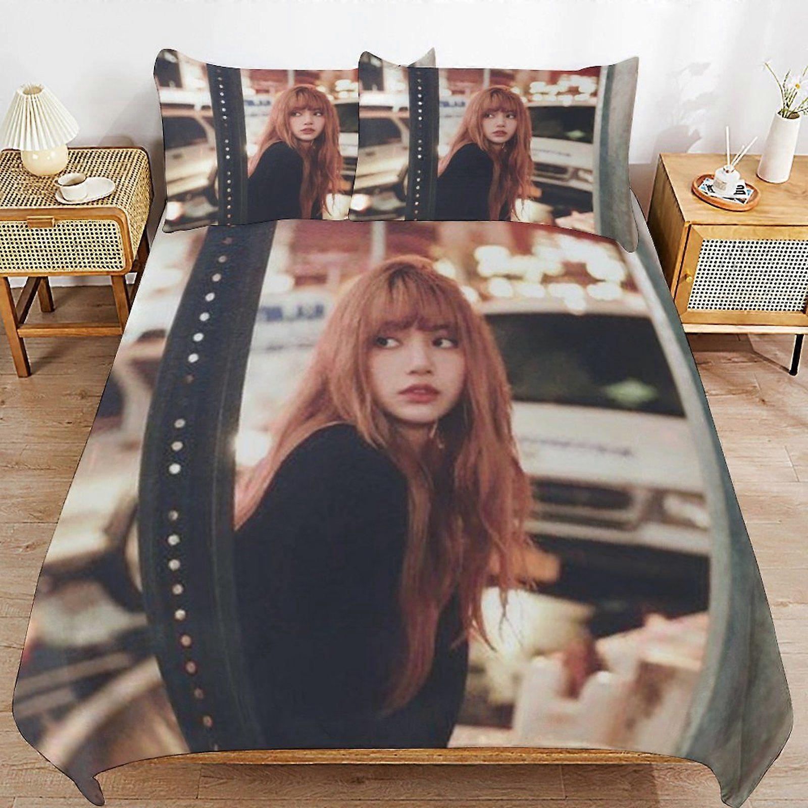 Lisa Streamlined Finish Soft Texture Durable Composition Zipper Side Duvet Cover Sets Night Use