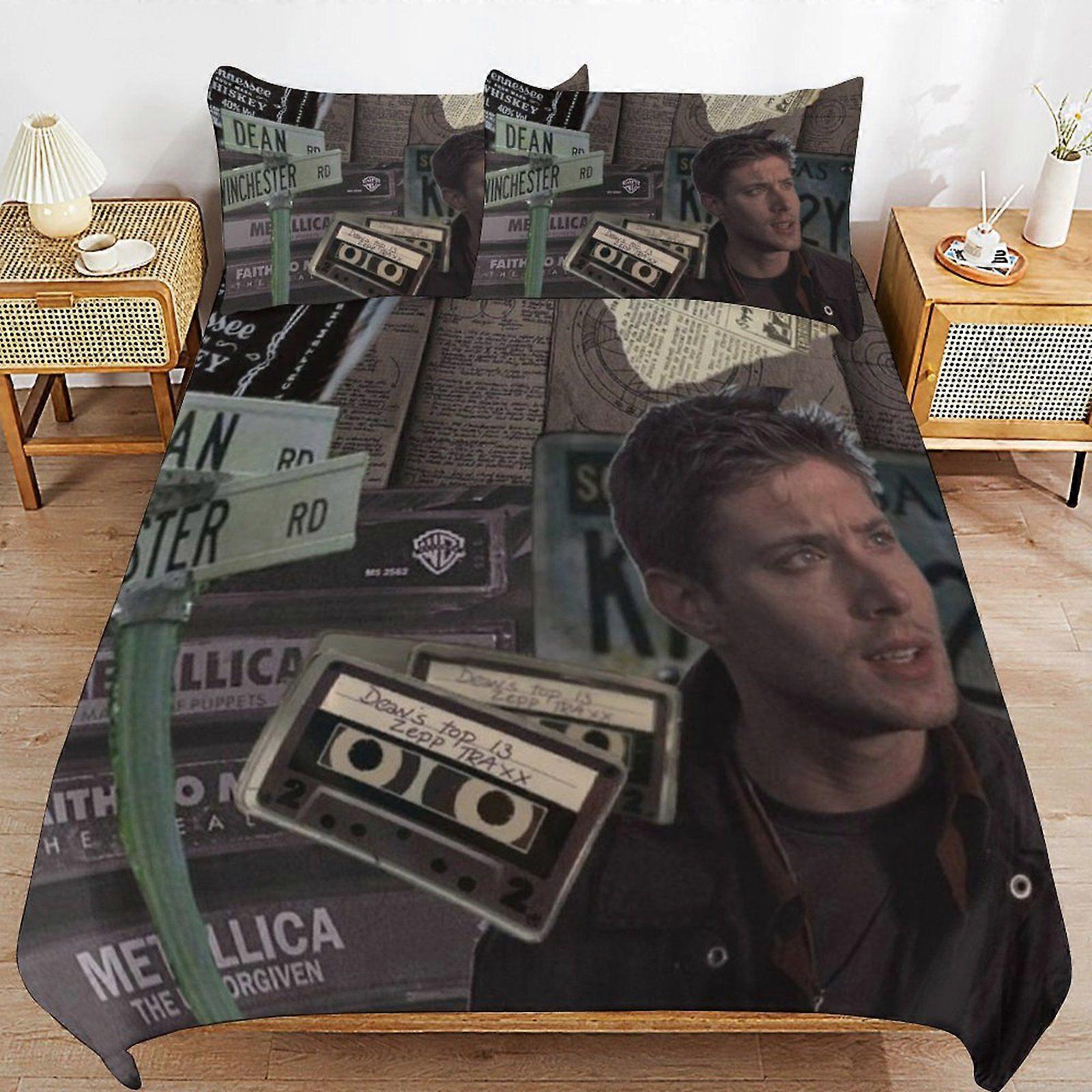 Jensen ackles Consistent Sleep Texture Secure Fit Zipper Clean Structure Fabric Duvet Cover Sets Need