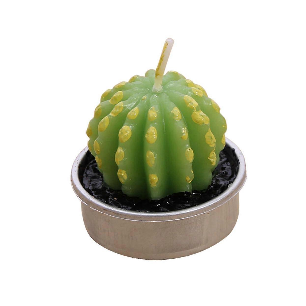 Scented Smokeless Cactus Tealight Candles with Realistic Succulent Design for Wedding Table Decor