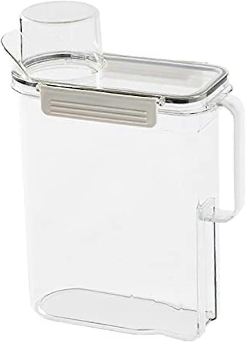 Laundry Detergent Dispenser with Measuring Cup, Transparent Airtight Cereal Storage Container with Handle