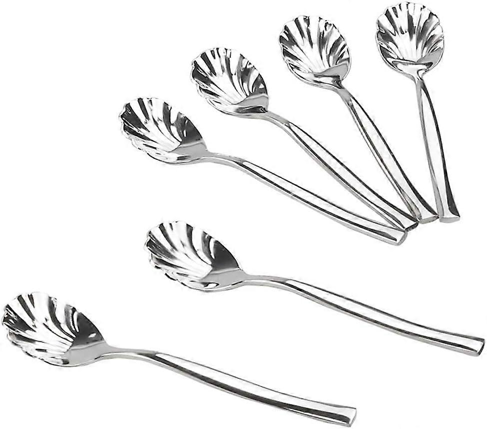 Stainless Steel Sugar Spoons Set of 12 Elegant Shell Shape 5.7 Inch for Precise Portion Control